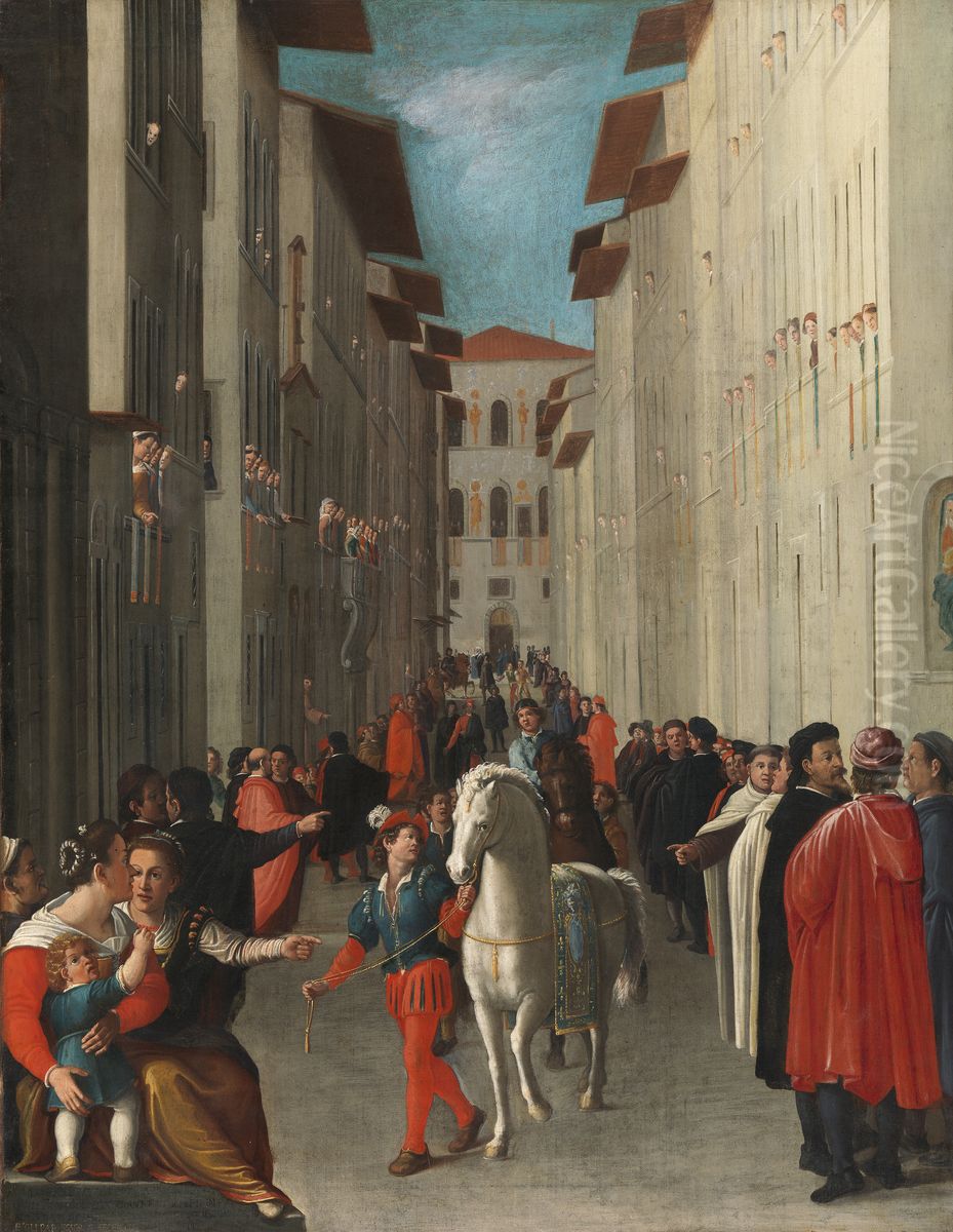 The Return from the Palio Oil Painting by Giovanni Maria Butteri