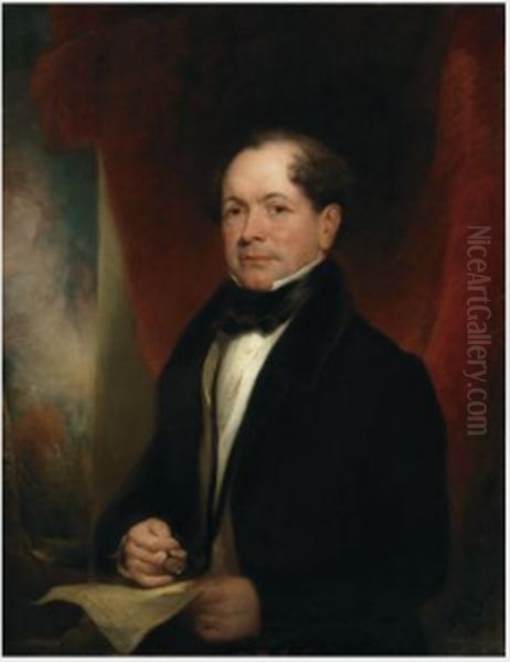 Portrait of Thomas Moore Oil Painting by George Francis Mulvany