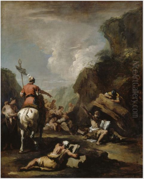 King Hieron II of Syracuse Calls on Archimedes to Fortify the City Oil Painting by Sebastiano Ricci