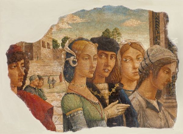 Fresco Fragment Oil Painting by Icilio Federico Joni