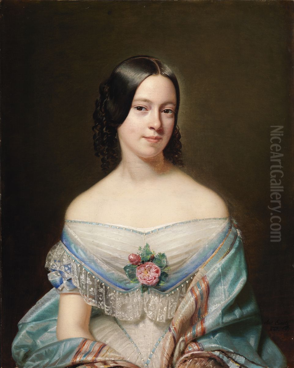Portrait of Anna von Minarelli-Fitzgerald Oil Painting by Anton Einsle