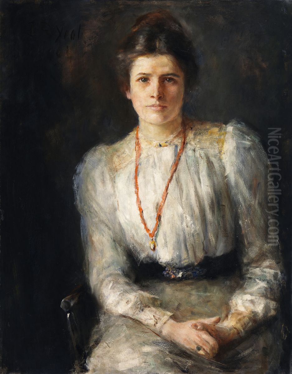 Portrait of Susan Mary (Lily) Yeats (1866 -1949), Embroiderer and Designer Oil Painting by John Butler Yeats