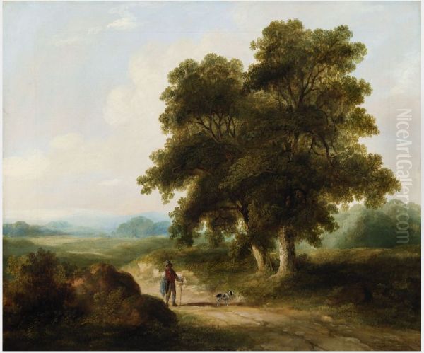 A Landscape, Homeward Bound Oil Painting by James Arthur O'Connor