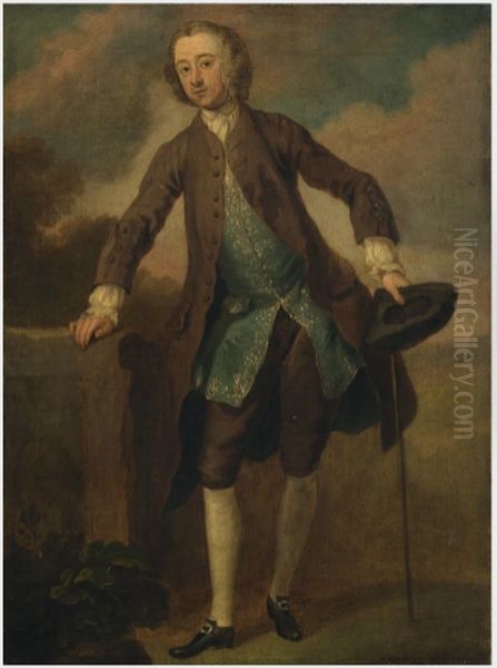 Portrait of Gustavus Hamilton, 2nd Viscount Boyne (1639-1723) Oil Painting by William Hogarth