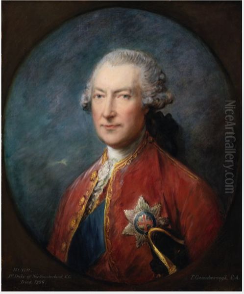 Portrait of Hugh Smithson (Percy), Ist Duke of Northumberland (1714-1786), former Lord Lieutenant of Ireland Oil Painting by Thomas Gainsborough
