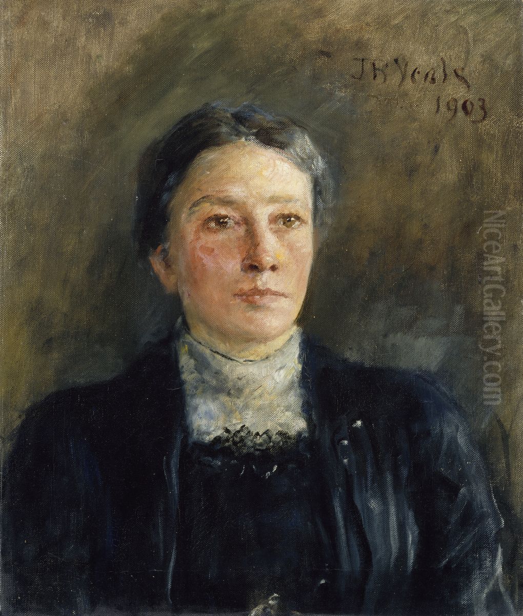 Portrait of Augusta Gregory (1852-1932), Dramatist Oil Painting by John Butler Yeats
