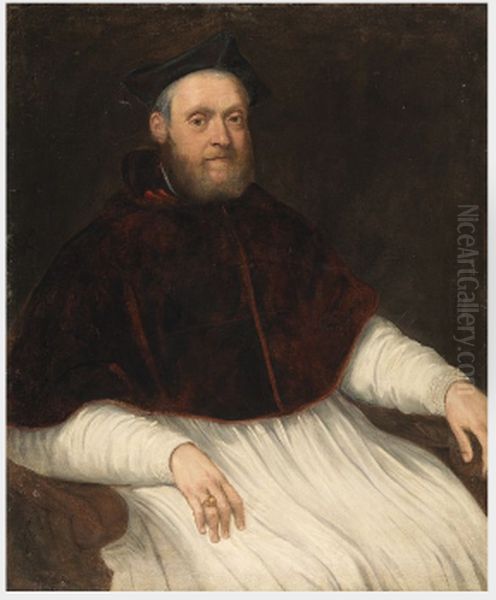 A Cardinal Oil Painting by Marietta Robusti