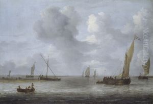 A River Scene with Shipping