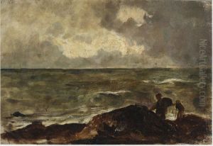 A Rocky Coast, with Kelp Gatherers
