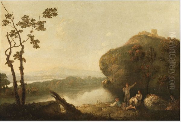 A View near Rome Oil Painting by Richard Wilson