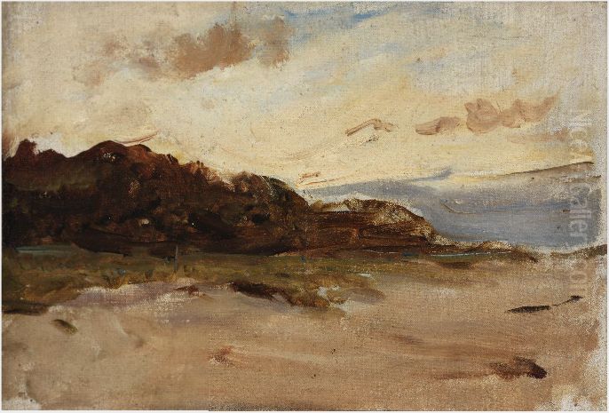A Sandy Shore with Trees Oil Painting by Nathaniel Hone the Younger