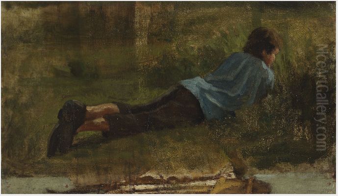 A Boy at a Pool Oil Painting by Nathaniel Hone the Younger