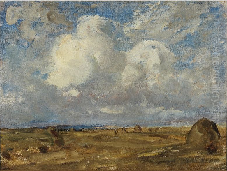 A Harvest Scene, North Dublin Oil Painting by Nathaniel Hone the Younger