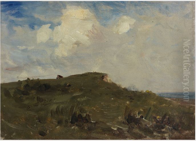 A Grass-crowned Bluff by the Sea Oil Painting by Nathaniel Hone the Younger