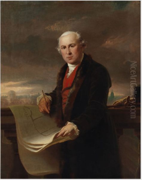 Portrait of James Gandon (1743-1823), Architect Oil Painting by William Cuming