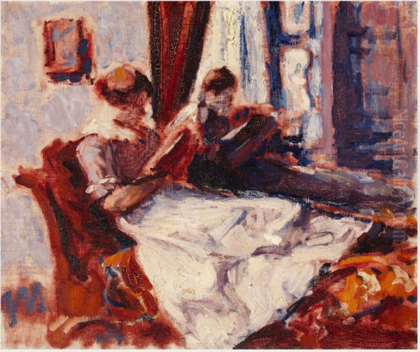 A Quiet Read Oil Painting by Roderic O'Conor