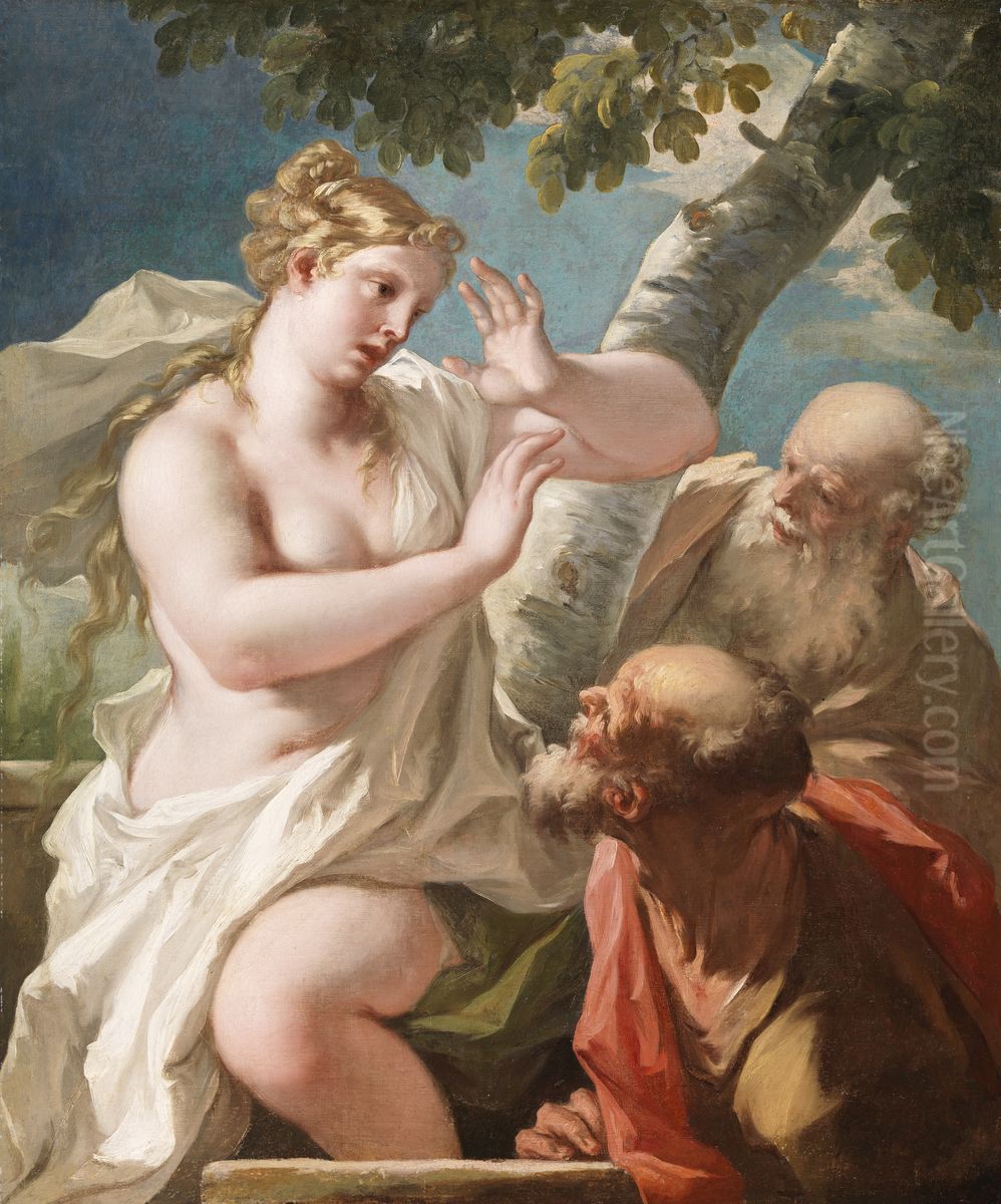 Susannah and the Elders Oil Painting by Giovanni Antonio Pellegrini