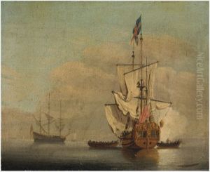 an English Sixth-rate Ship Firing a Salute