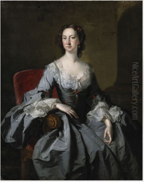 Portrait of Diana, Countess of Mountrath (1696-1766), Wife of the 6th Earl Oil Painting by Thomas Hudson