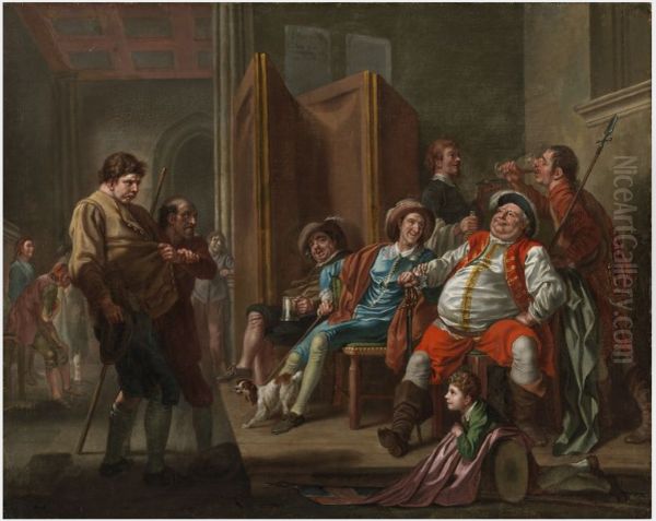 Falstaff Recruits from Shakespeare's 'Henry IV' Oil Painting by Francis Hayman