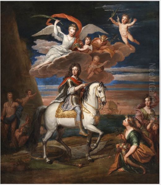 King William III of England Returning from the Peace of Ryswick, Margate, 1697 Oil Painting by Godfrey Kneller