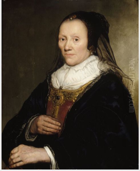 Portrait of an Old Lady Oil Painting by Pieter Hermansz Verelst