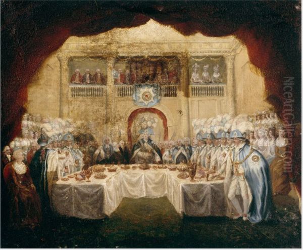 Sketch for The Installation Banquet of the Knights of Saint Patrick Oil Painting by John Keyse Sherwin