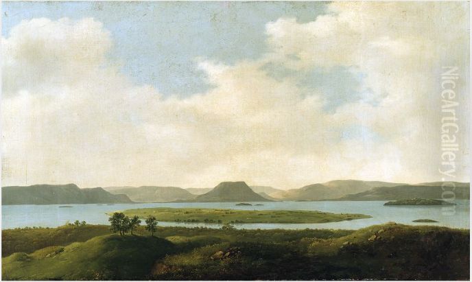 A View of Lough Mask Oil Painting by James Arthur O'Connor
