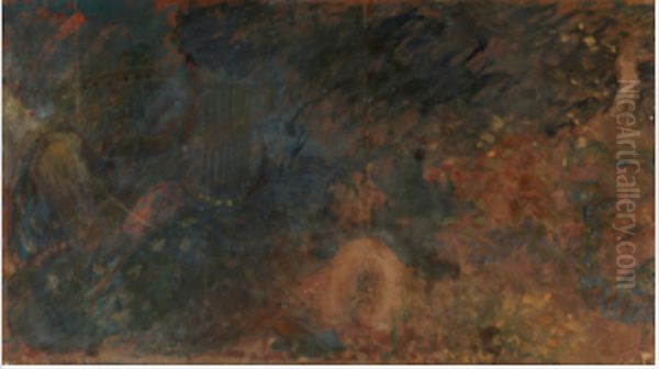 A Female with a Lyre Oil Painting by George William Russell
