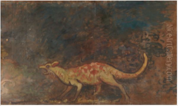 A Forest Animal Oil Painting by George William Russell