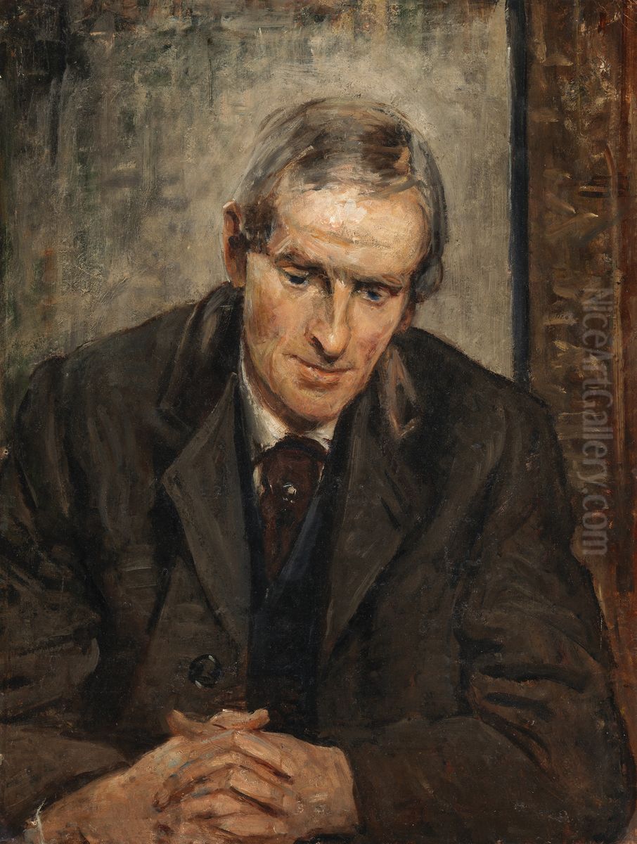 Portrait of Jack B. Yeats (1871-1957) Oil Painting by Sarah Purser