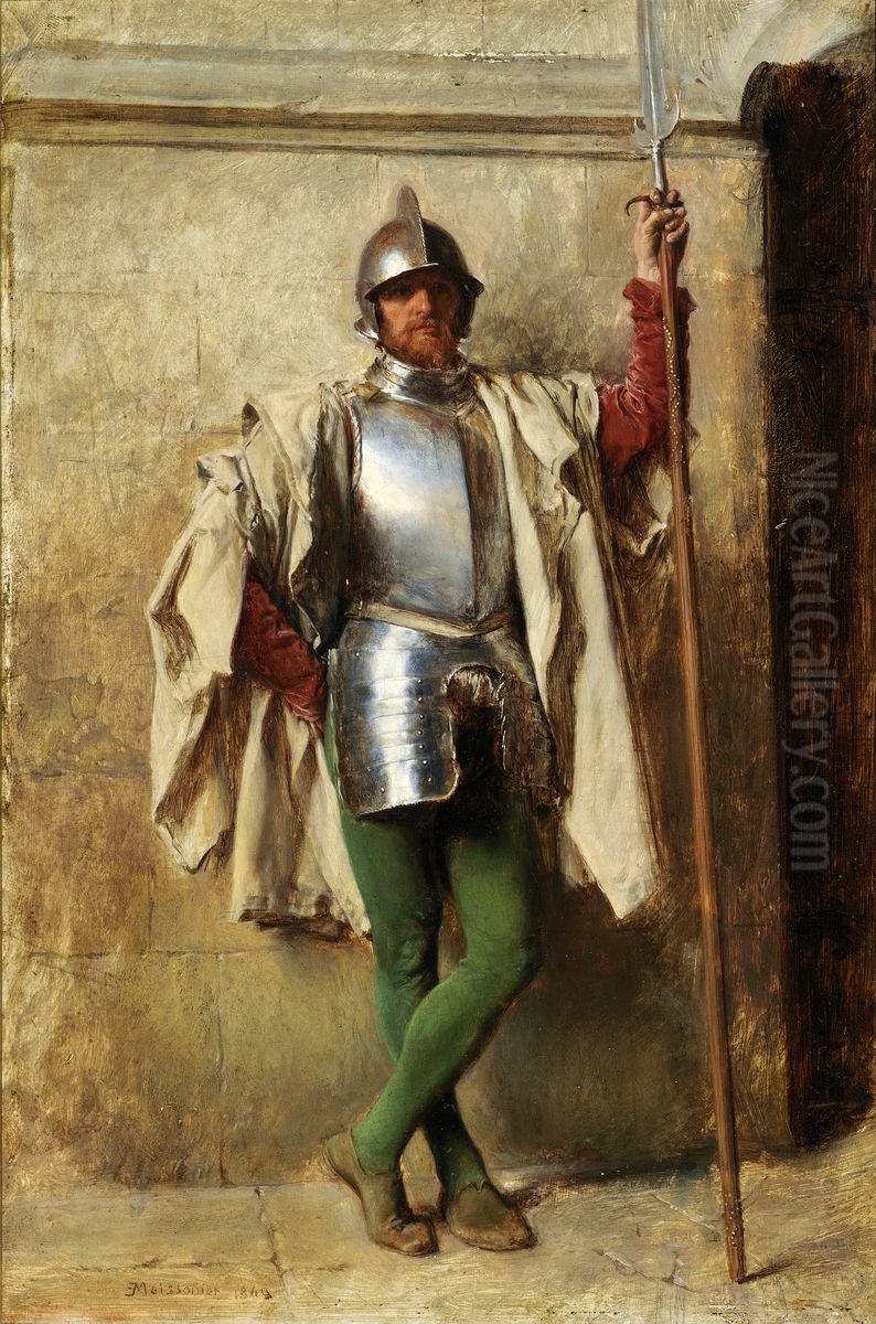 A Guard Oil Painting by Jean-Louis-Ernest Meissonier