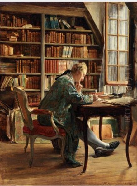The Bibliophile Oil Painting by Jean-Louis-Ernest Meissonier
