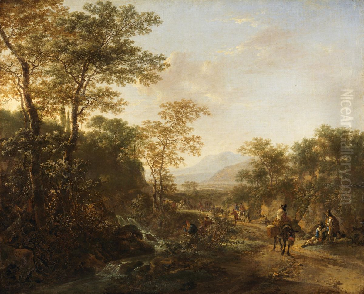An Italian Landscape Oil Painting by Jan Both