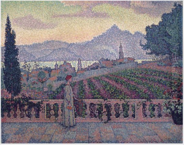 The Terrace, Saint-Tropez Oil Painting by Paul Signac