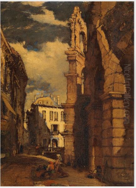 The Amphitheatre at Verona Oil Painting by James Holland
