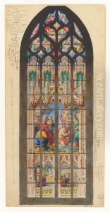 Croquis d'un vitrail de Saint-Clair pour la cathedrale de Nantes (1846)