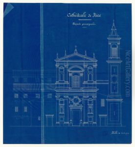 Facade principale de la cathedrale de Nice (1899)