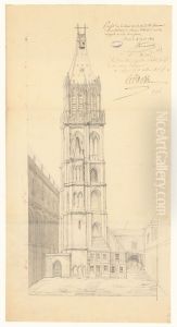 Profil de la tour Saint-Romain de la cathedrale de Rouen (1825)