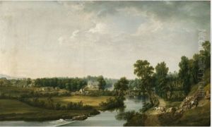 Lucan House and Demesne with Figures Quarrying Stone, County Dublin