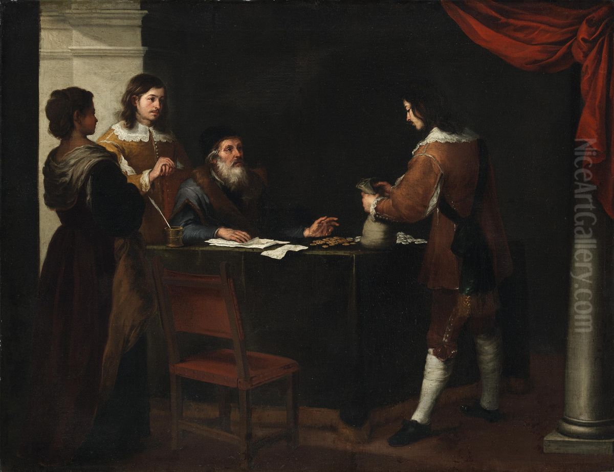 The Prodigal Son Receiving his Portion Oil Painting by Bartolome Esteban Murillo
