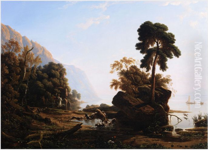 The Stag Hunt Oil Painting by Francis Danby