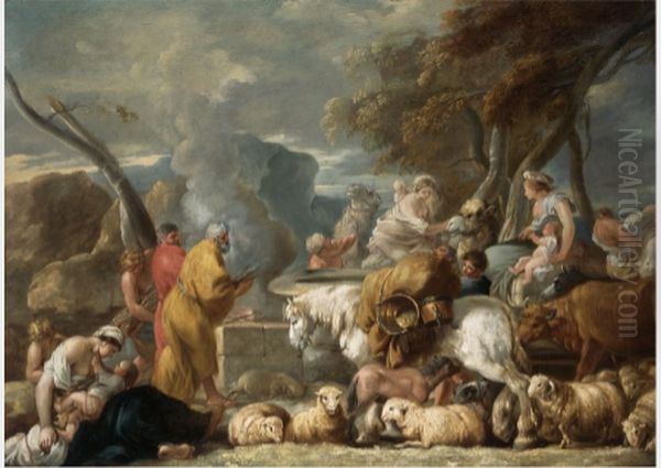 ?Abraham's Sacrifice near Bethel Oil Painting by Sebastien Bourdon