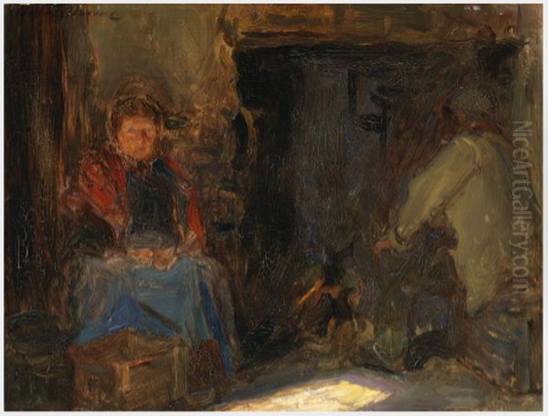 A Galway Cottage Oil Painting by Walter Osborne