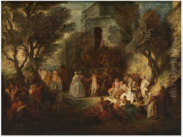 Wedding Festivities Oil Painting by Pierre-Antoine Quillard