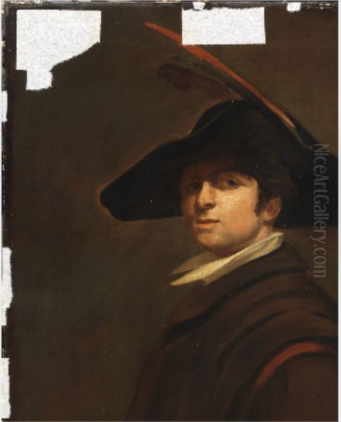 Self-Portrait in Fancy Dress Oil Painting by Thomas Bridgford