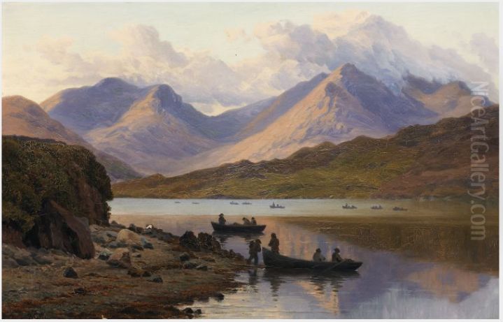A View of the Killaries, from Leenane Oil Painting by Bartholomew Colles Watkins