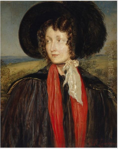 Portrait of a Lady Oil Painting by John Linnell