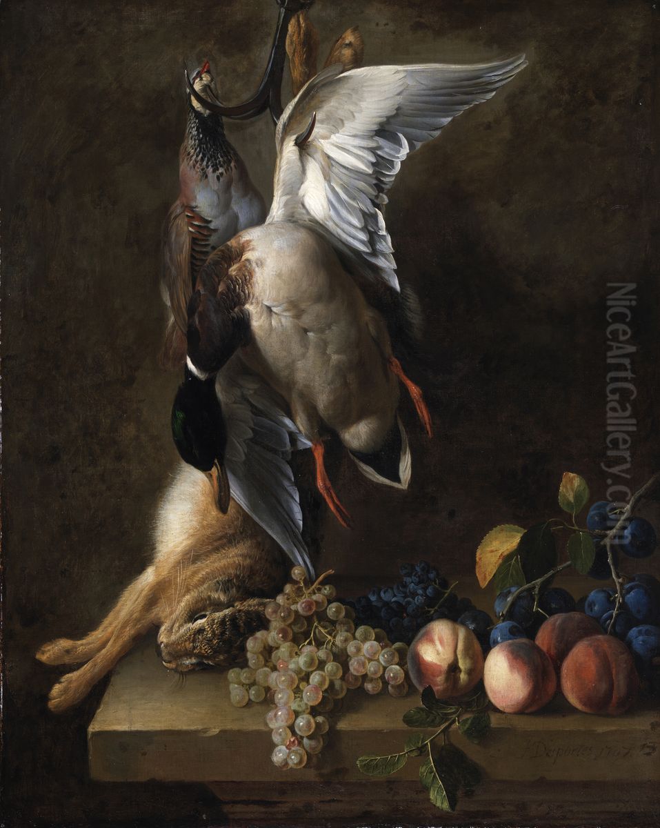 A Group of Dead Game Oil Painting by Alexandre-Francois Desportes