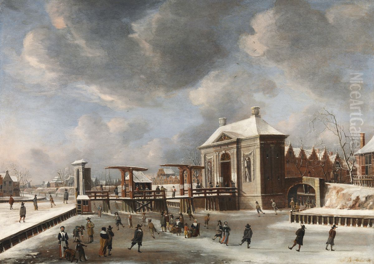 The Heiligewegs Gate, Amsterdam Oil Painting by Jan Abrahamsz Beerstraaten